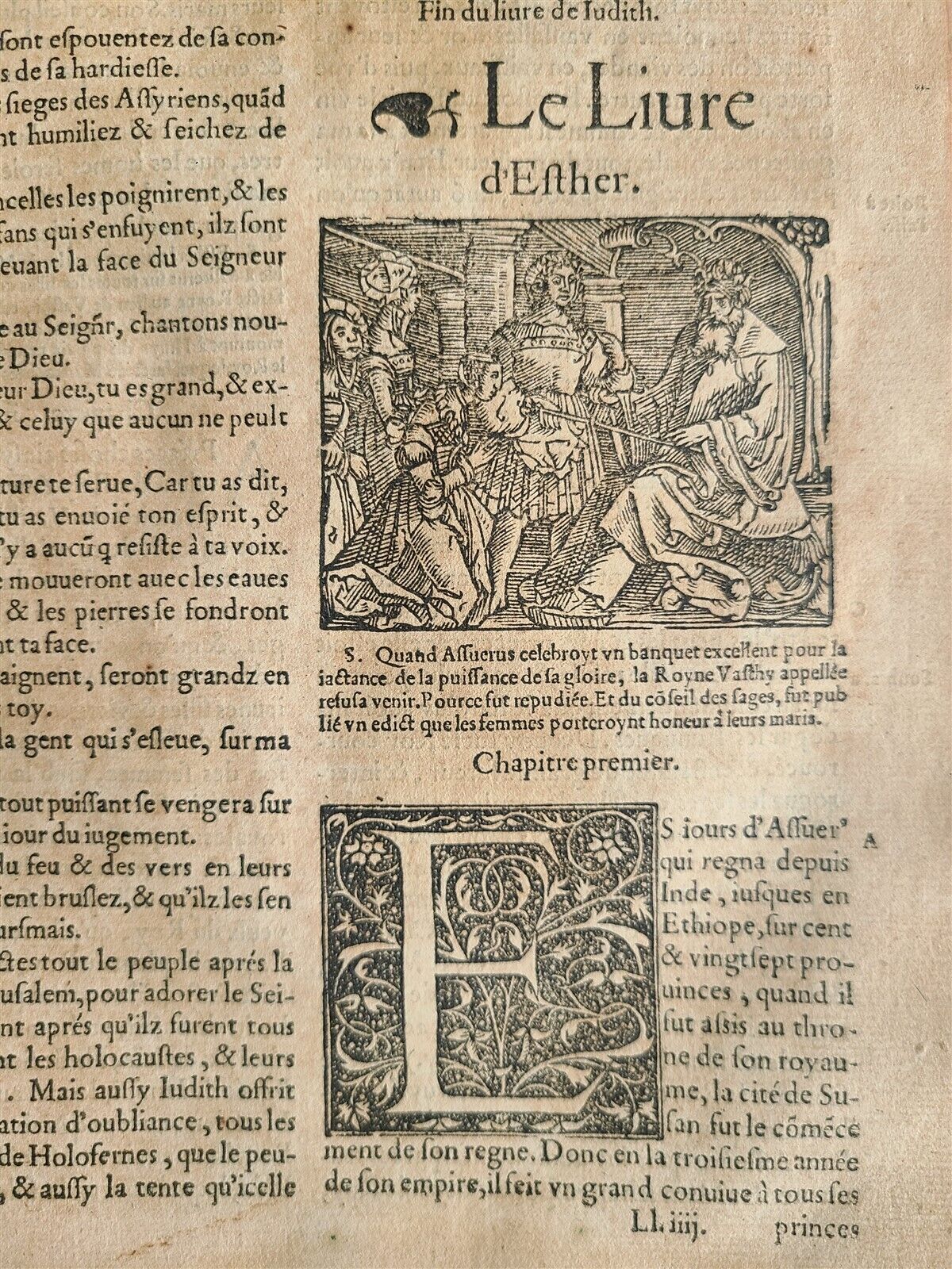 1550 BIBLE in FRENCH LOUVAIN ILLUSTRATED 16th CENTURY antique FOLIO rare