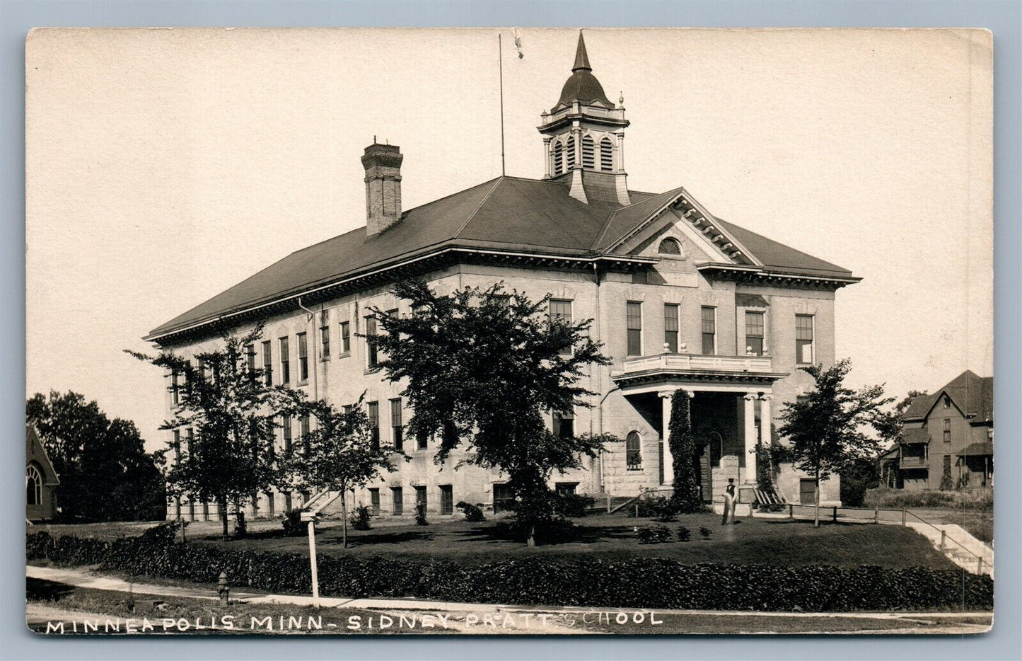 MINNEAPOLIS MN SIDNEY PRATT'S SCHOOL ANTIQUE REAL PHOTO POSTCARD RPPC