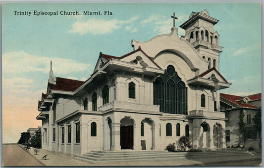 MIAMI FL TRINITY CHURCH ANTIQUE POSTCARD