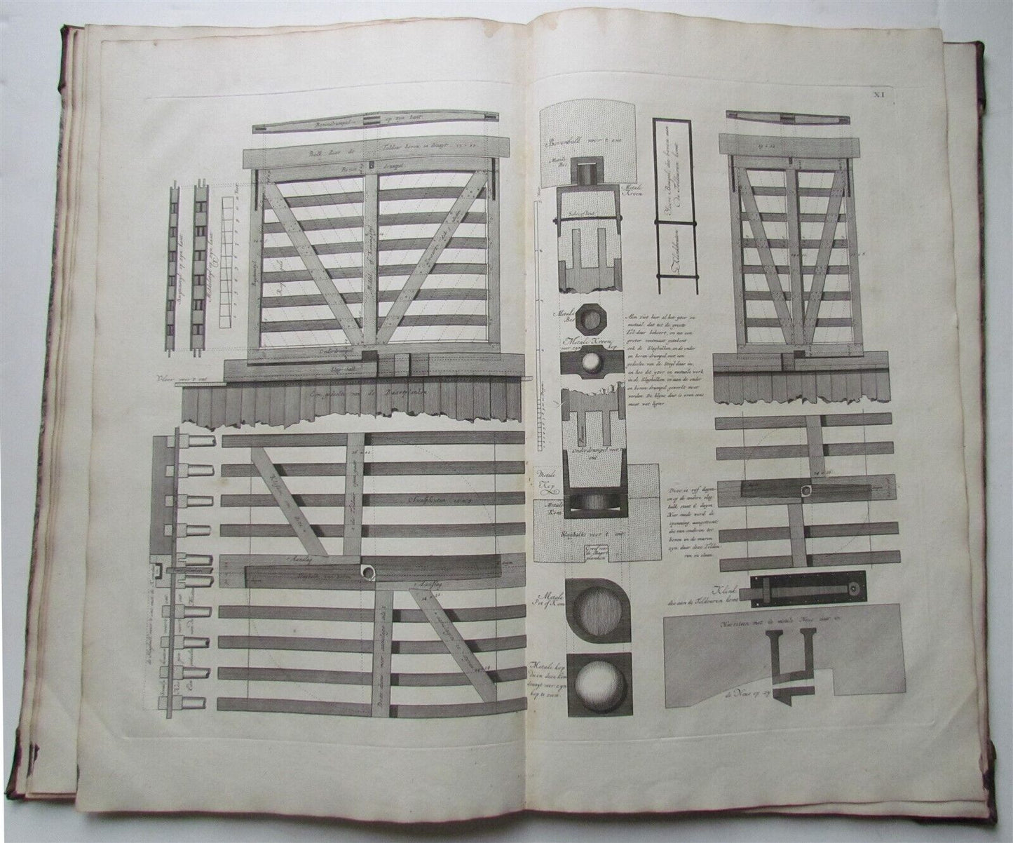 1736 THEATRUM MACHINARUM FULLY ILLUSTRATED OVERSIZED FOLIO antique