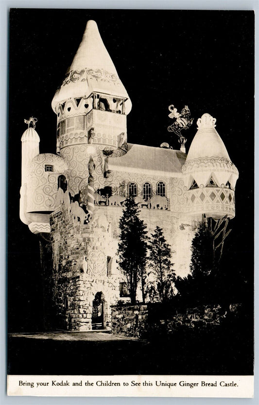 HAMBURG NJ GINGER BREAD CASTLE VINTAGE REAL PHOTO POSTCARD RPPC