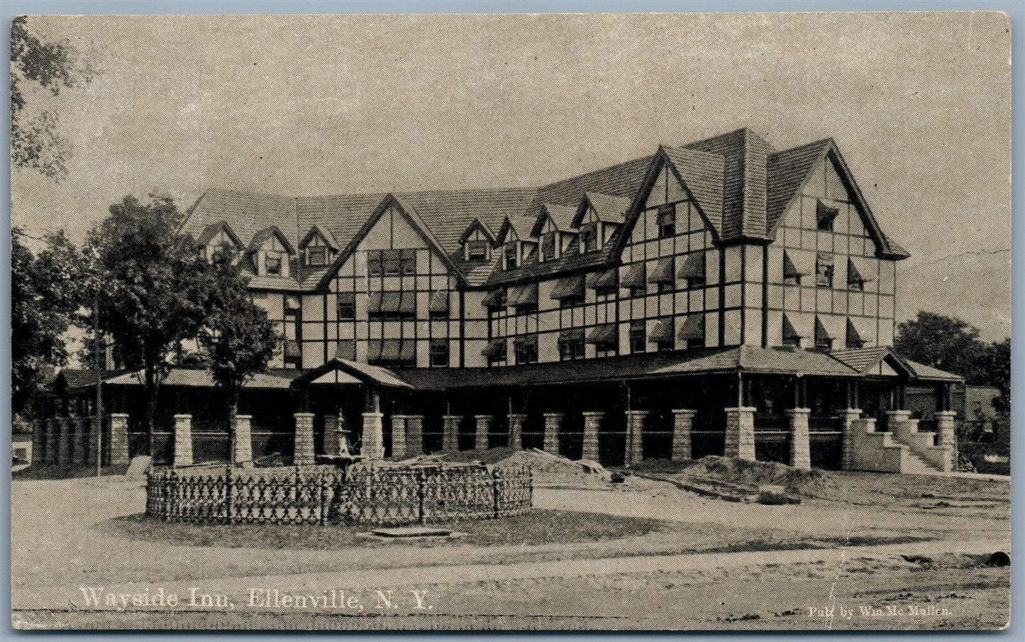 ELLENVILLE NY WAYSIDE INN 1908 ANTIQUE POSTCARD