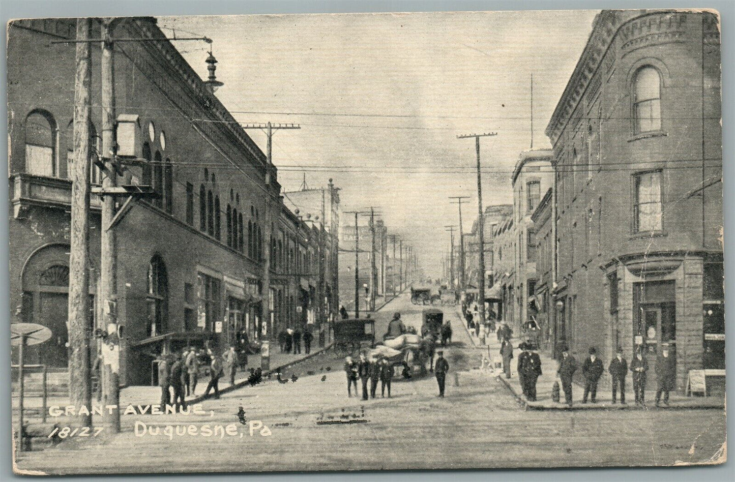 DUQUESNE PA GRANT AVENUE ANTIQUE POSTCARD