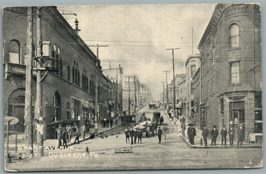 DUQUESNE PA GRANT AVENUE ANTIQUE POSTCARD