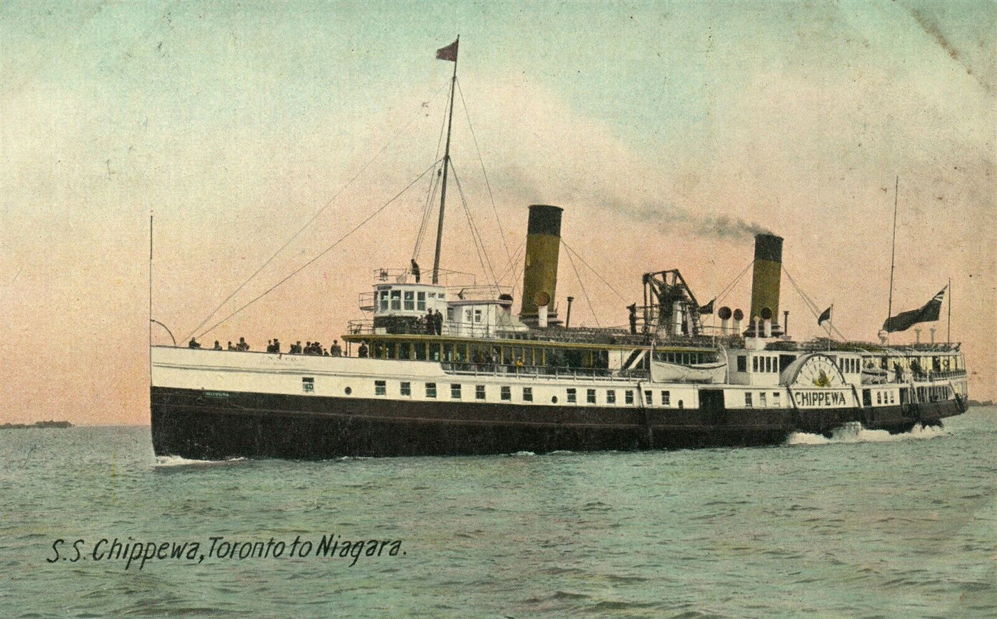 SS CHIPPEWA TORONTO TO NIAGARA ANTIQUE POSTCARD