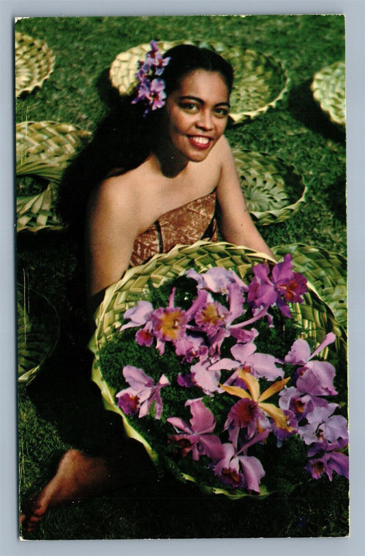 HAWAII FLOWER BUSINESS ISLAND ORCHIDS VINTAGE POSTCARD