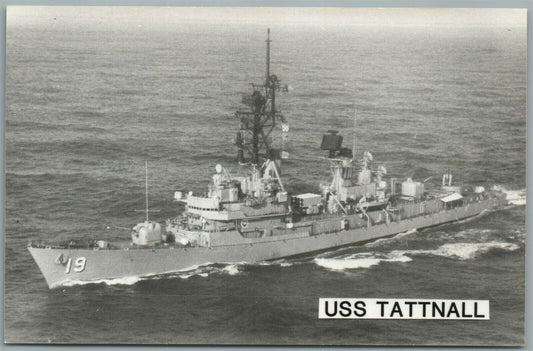 MILITARY SHIP USS TATTNALL VINTAGE REAL PHOTO POSTCARD RPPC