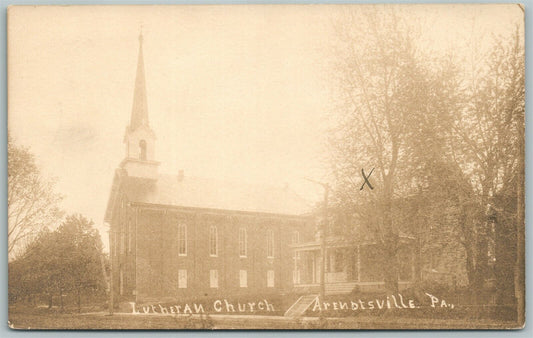 ARENDTSVILLE PA LUTHERAN CHURCH 1917 ANTIQUE REAL PHOTO POSTCARD RPPC