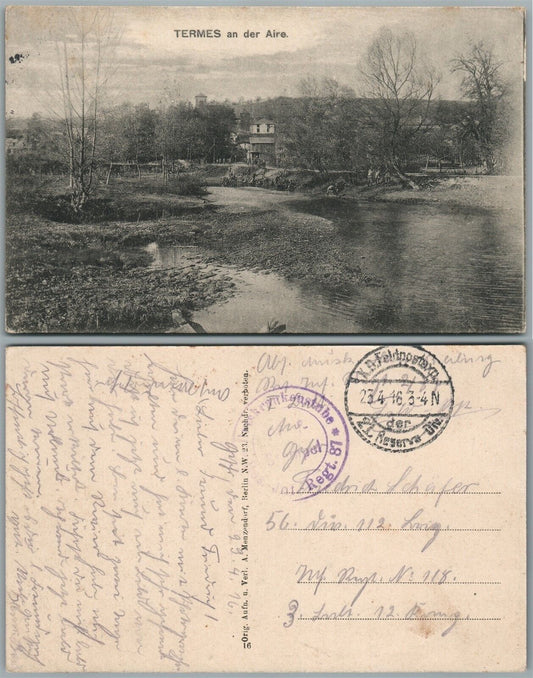 TERMES AN DER AIRE ANTIQUE GERMAN POSTCARD