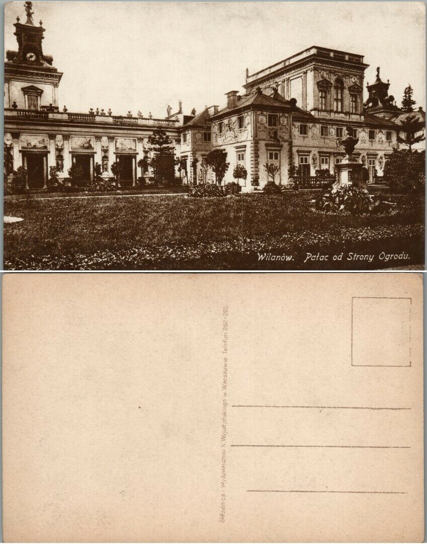 ANTIQUE REAL PHOTO POLISH POSTCARD WILANOW PALAC POLAND RPPC