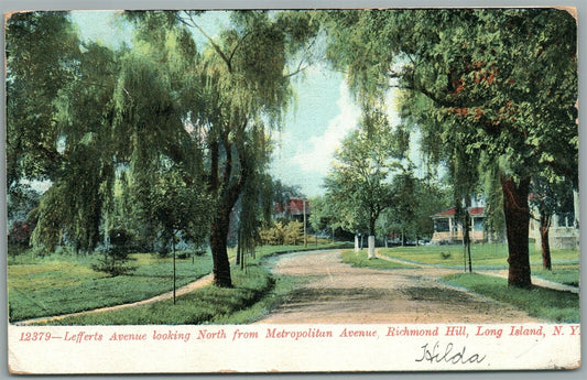 LONG ISLAND NY RICHMOND HILL LEFFERTS AVENUE ANTIQUE POSTCARD