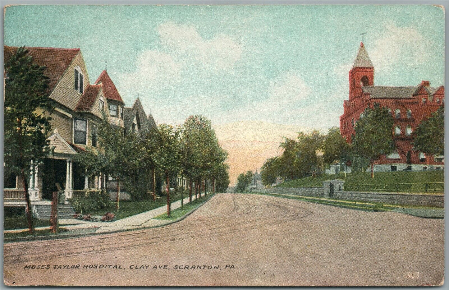 SCRANTON PA MOSES TAYLOR HOSPITAL CLAY AVE. ANTIQUE POSTCARD