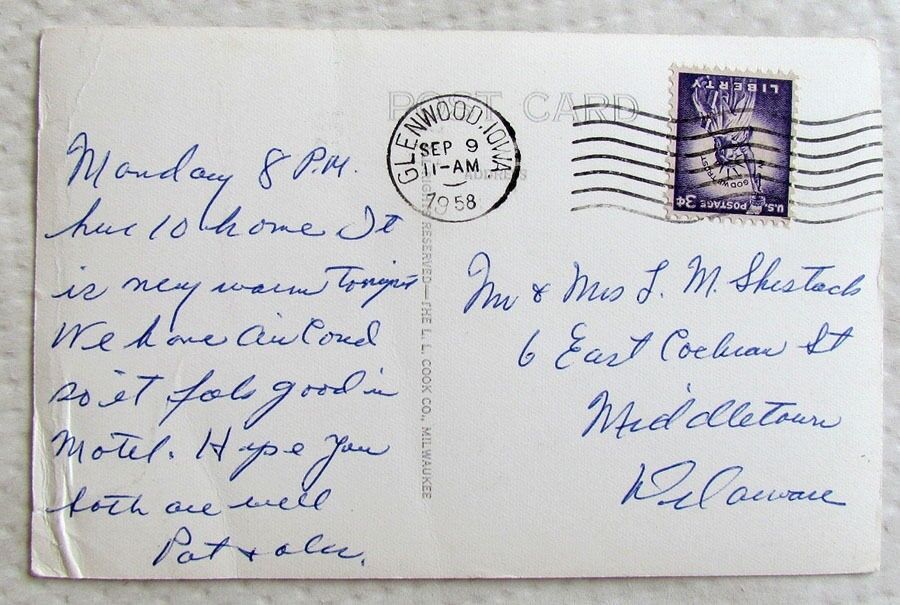 RPPC 1958 VINTAGE REAL PHOTO POSTCARD GLENWOOD STATE SCHOOL IOWA