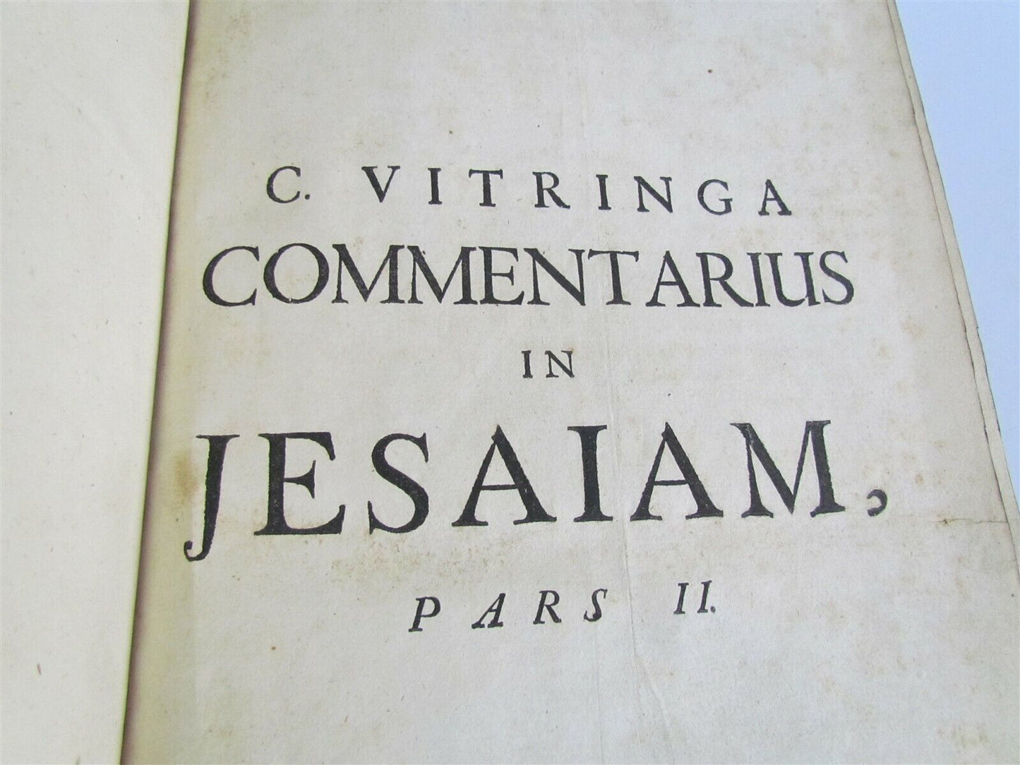 1724 2 VOLUMES Commentary on Isaiah by C.Vitringa antique FOLIOS VELLUM w/ MAP