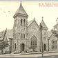 CURWENSVILLE PA WALNUT & STATE M.E. CHURCH 1918 STREET ANTIQUE POSTCARD