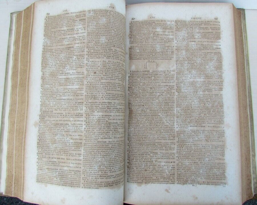 ANTIQUE 1749 AMAZING DECORATIVE VELLUM BOUND MASSIVE FOLIO by BASILII FABRI