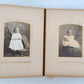 PHOTO ALBUM VICTORIAN antique with 20 PHOTOS nice embossed leather binding 19 c.