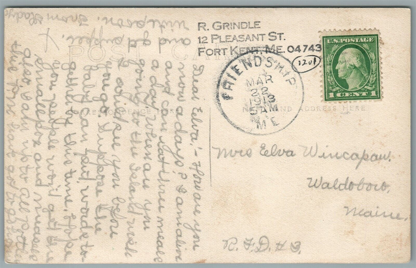 FRIENDSHIP ME STREET SCENE ANTIQUE REAL PHOTO POSTCARD RPPC