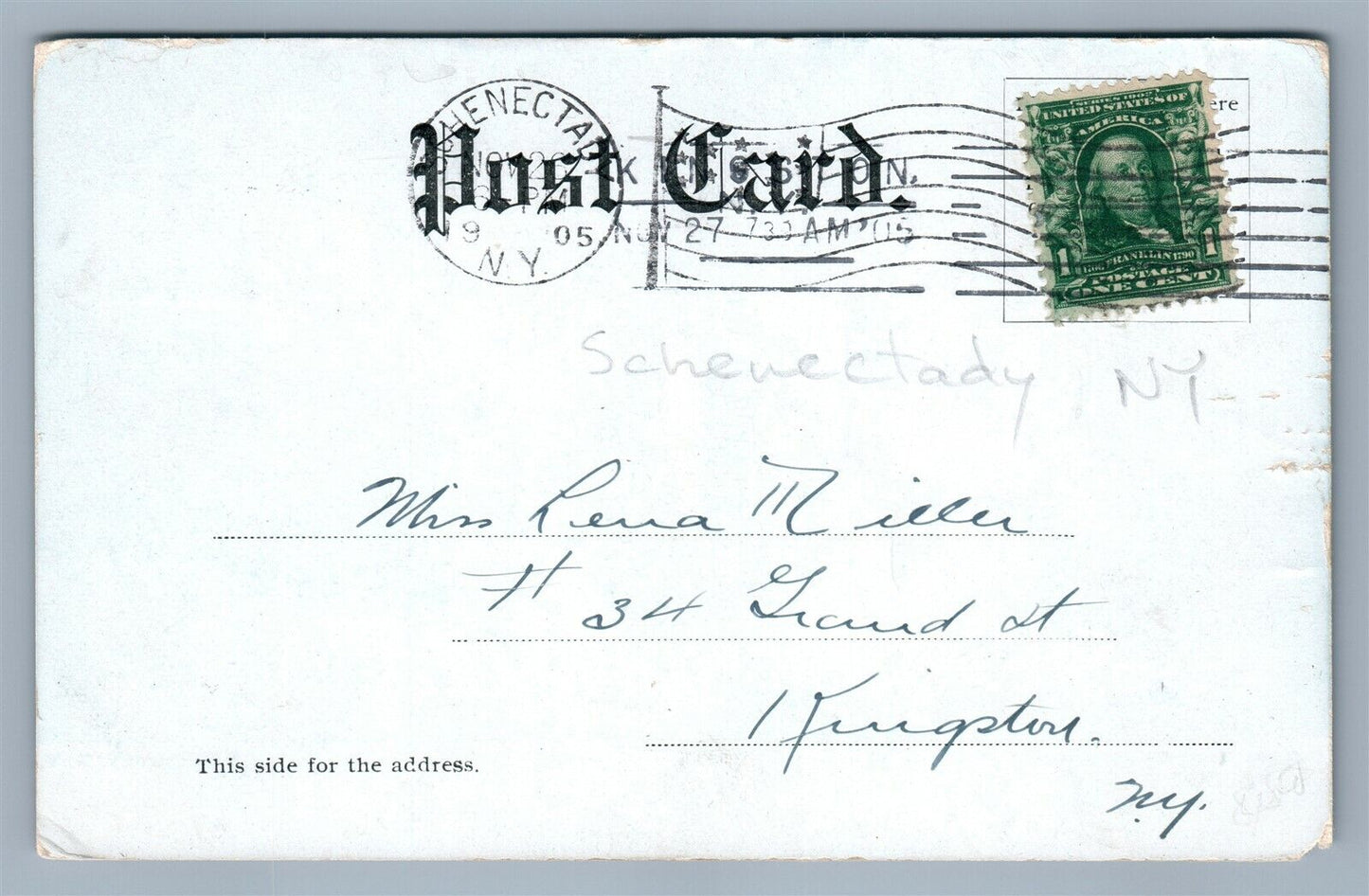 SCHENECTADY NY STATE STREET ANTIQUE POSTCARD