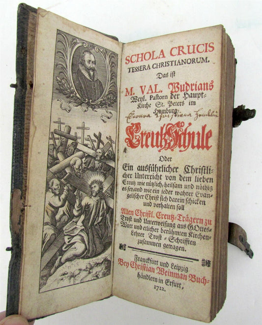 1722 SCHOLA CRUCIS TESSERA CHRISTIANORUM antique GERMAN OLDEST SCHOOL