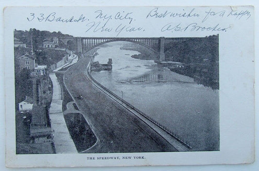 VINTAGE 1904 UNDIVIDED POSTCARD THE SPEEDWAY NEW YORK