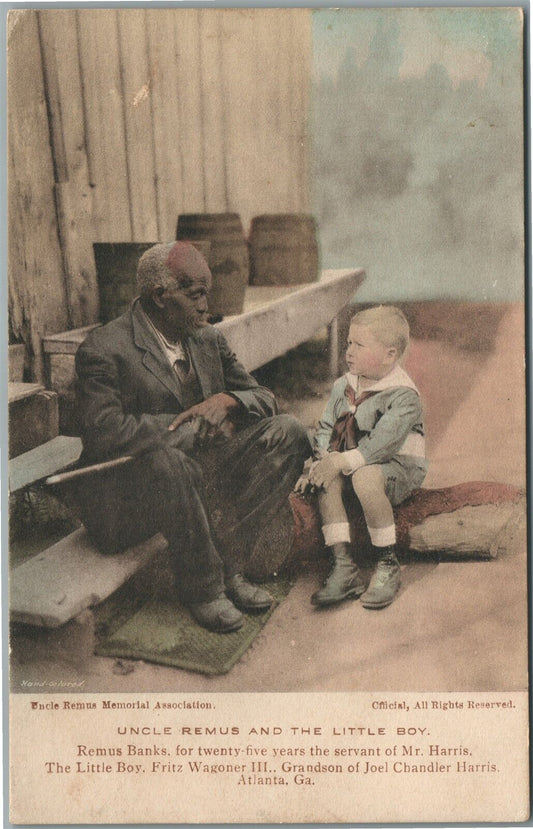 ATLANTA GA UNCLE REMUS AND THE LITTLE BOY ANTIQUE POSTCARD