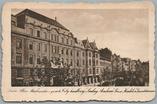 LWOW LEMBERG POLAND UKRAINE ULICA TRADEMICKA ANTIQUE POSTCARD