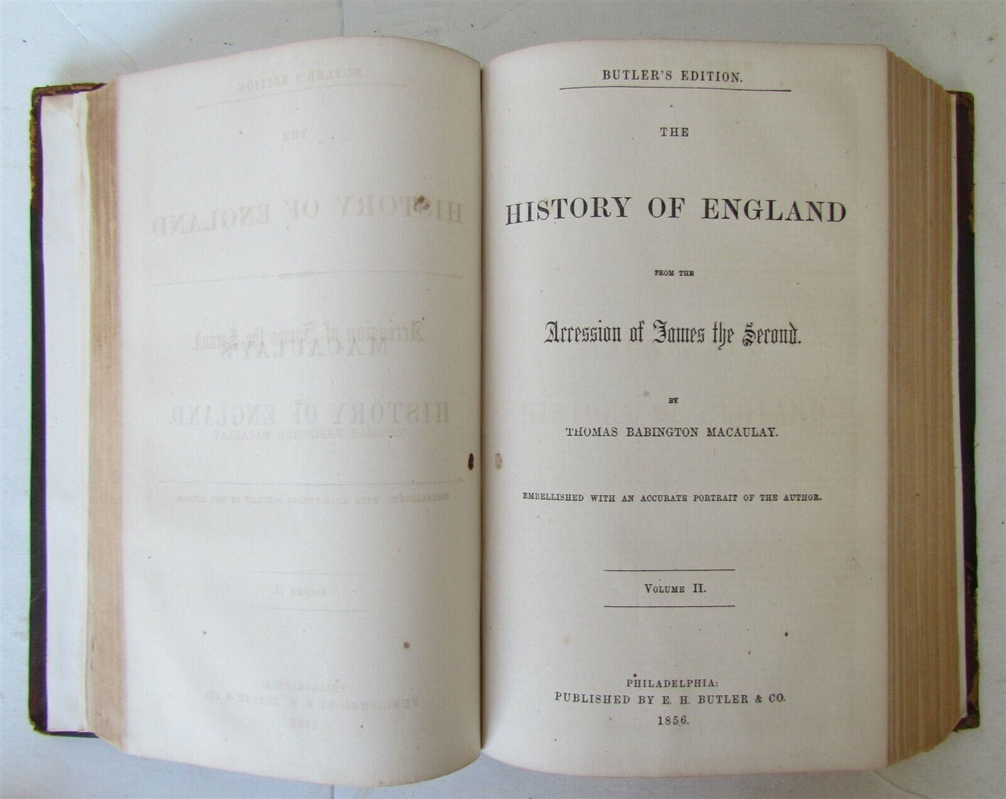 1856 HISTORY of ENGLAND by T.MACAULAY antique AMERICAN EDITION Philadelphia