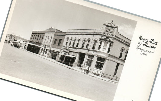 STROMSBURG NE NORTHSIDE OF SQUARE ANTIQUE REAL PHOTO POSTCARD RPPC