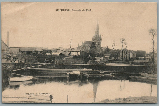 FRANCE CARENTAN UN COIN DU PORT ANTIQUE POSTCARD