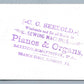 MIDDLEBURGH & SUNBURY PA ANTIQUE VICTORIAN TRADE CARD PIANOS STORE ADVERTISING