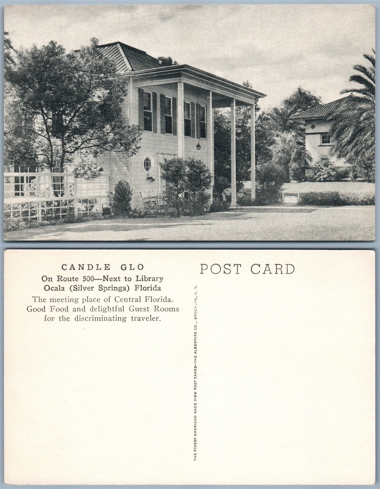 OCALA FL CANDLE GLO VINTAGE POSTCARD