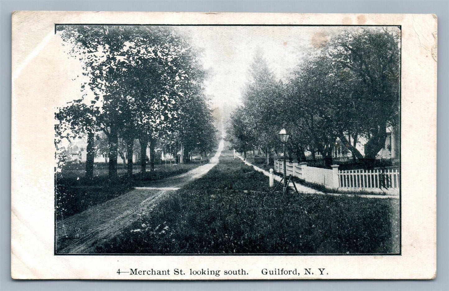 GUILFORD NY MERCHANT STREET ANTIQUE POSTCARD