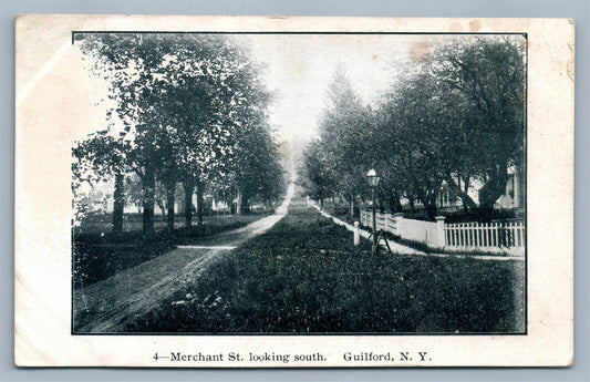 GUILFORD NY MERCHANT STREET ANTIQUE POSTCARD