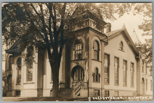 CLINTON NJ PRESBYTERIAN CHURCH ANTIQUE REAL PHOTO POSTCARD RPPC