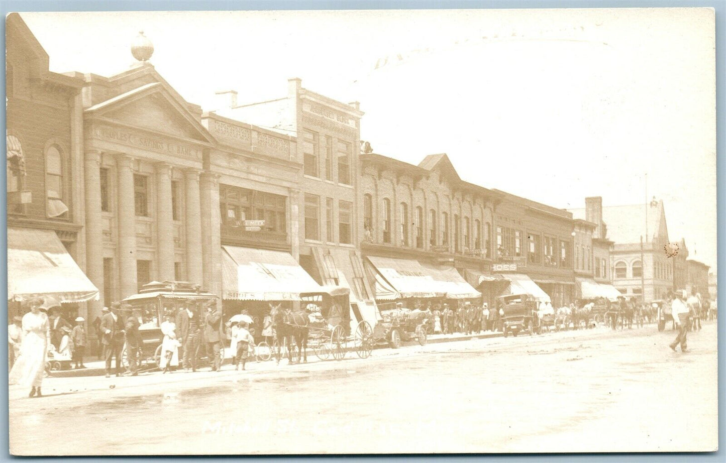 CADILLAC MI STREET SCENE ANTIQUE REAL PHOTO POSTCARD RPPC