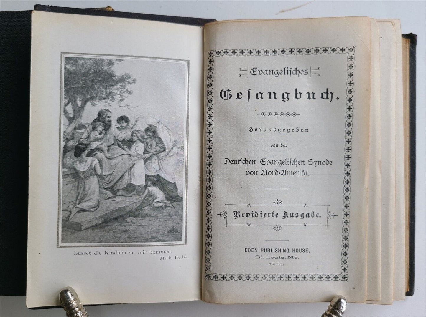 1900 EVANGELISCHES GESANGBUCH antique GERMAN HYMNAL Americana nice binding