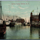BUFFALO NY HARBOR 1916 ANTIQUE POSTCARD