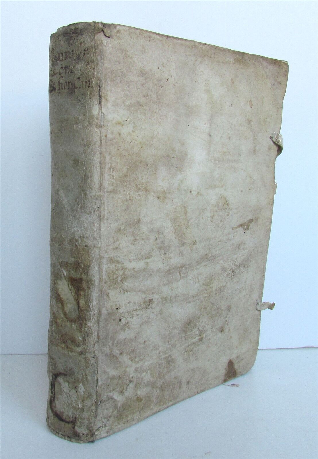 1586 PRAYER MANUAL by Spanish theologian Martin de Azpilcueta antique VELLUM