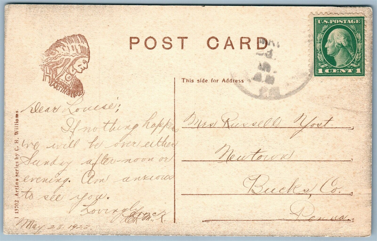 WASHINGTON NJ CORNISH RESIDENCE ANTIQUE POSTCARD