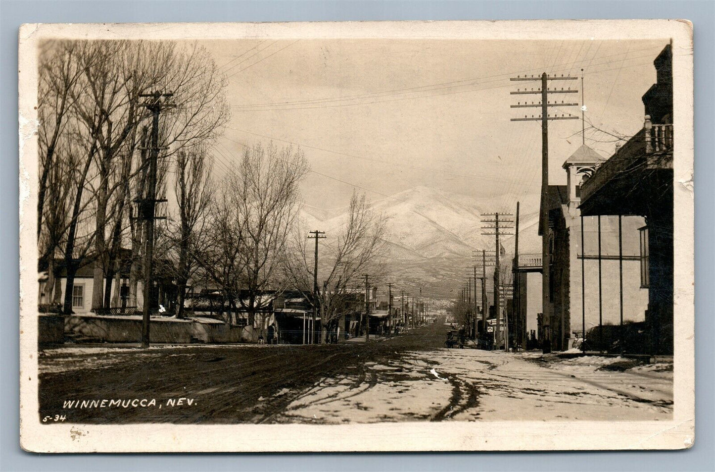 WINNEMUCCA NV STREET SCENE ANTIQUE REAL PHOTO POSTCARD RPPC