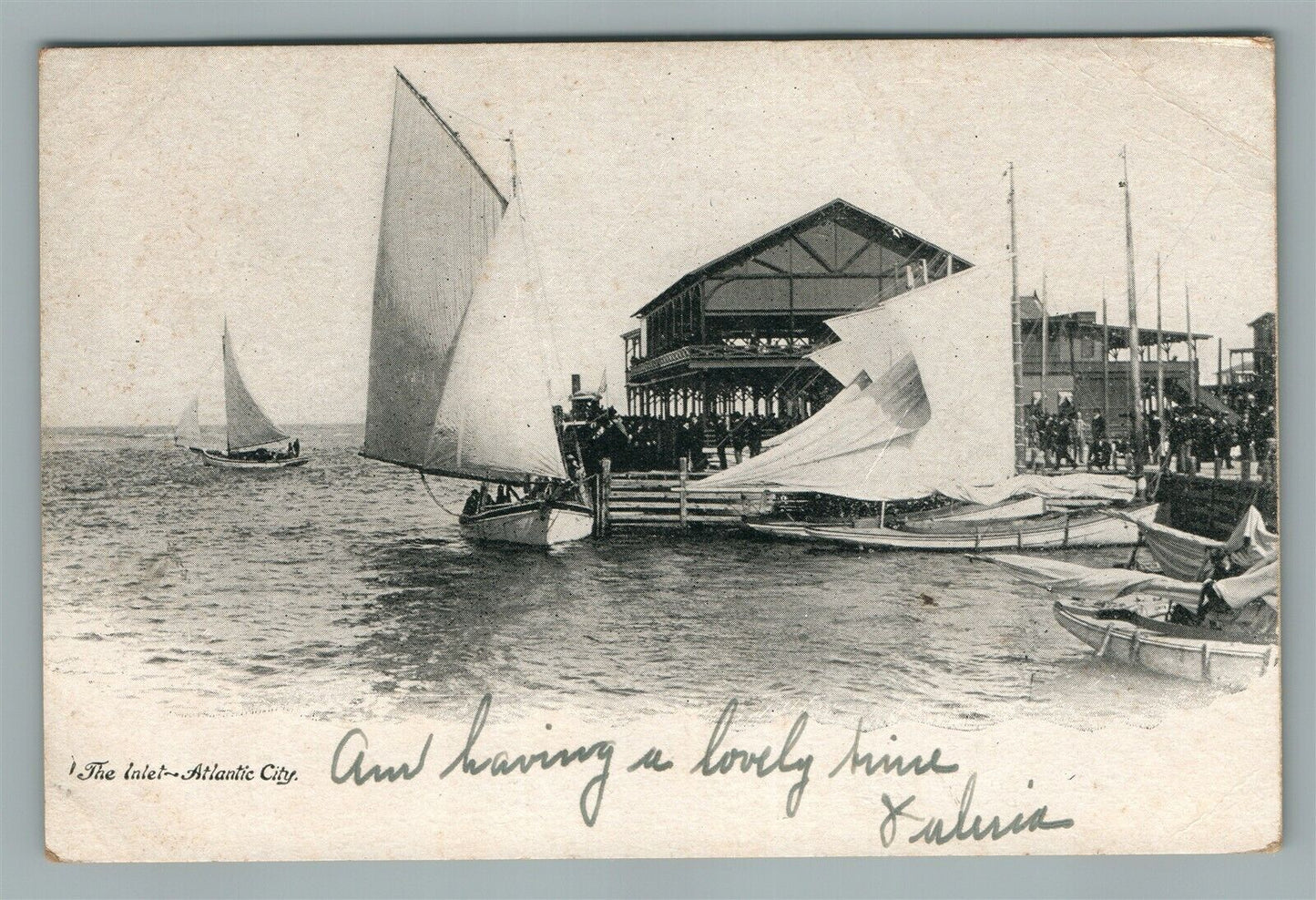 ATLANTIC CITY NJ THE INLET ANTIQUE POSTCARD