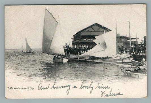 ATLANTIC CITY NJ THE INLET ANTIQUE POSTCARD