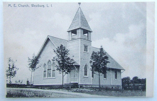 VINTAGE UNDIVIDED POSTCARD M.E. CHURCH WESTBURY LONG ISLAND NY