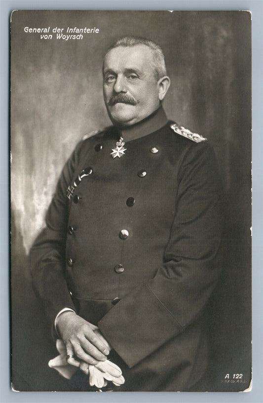 GERMAN ARMY INFANTRY GENERAL VON WOYRSCH ANTIQUE REAL PHOTO POSTCARD RPPC
