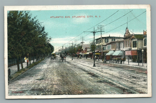 ATLANTIC CITY NJ ATLANTIC AVE. ANTIQUE POSTCARD