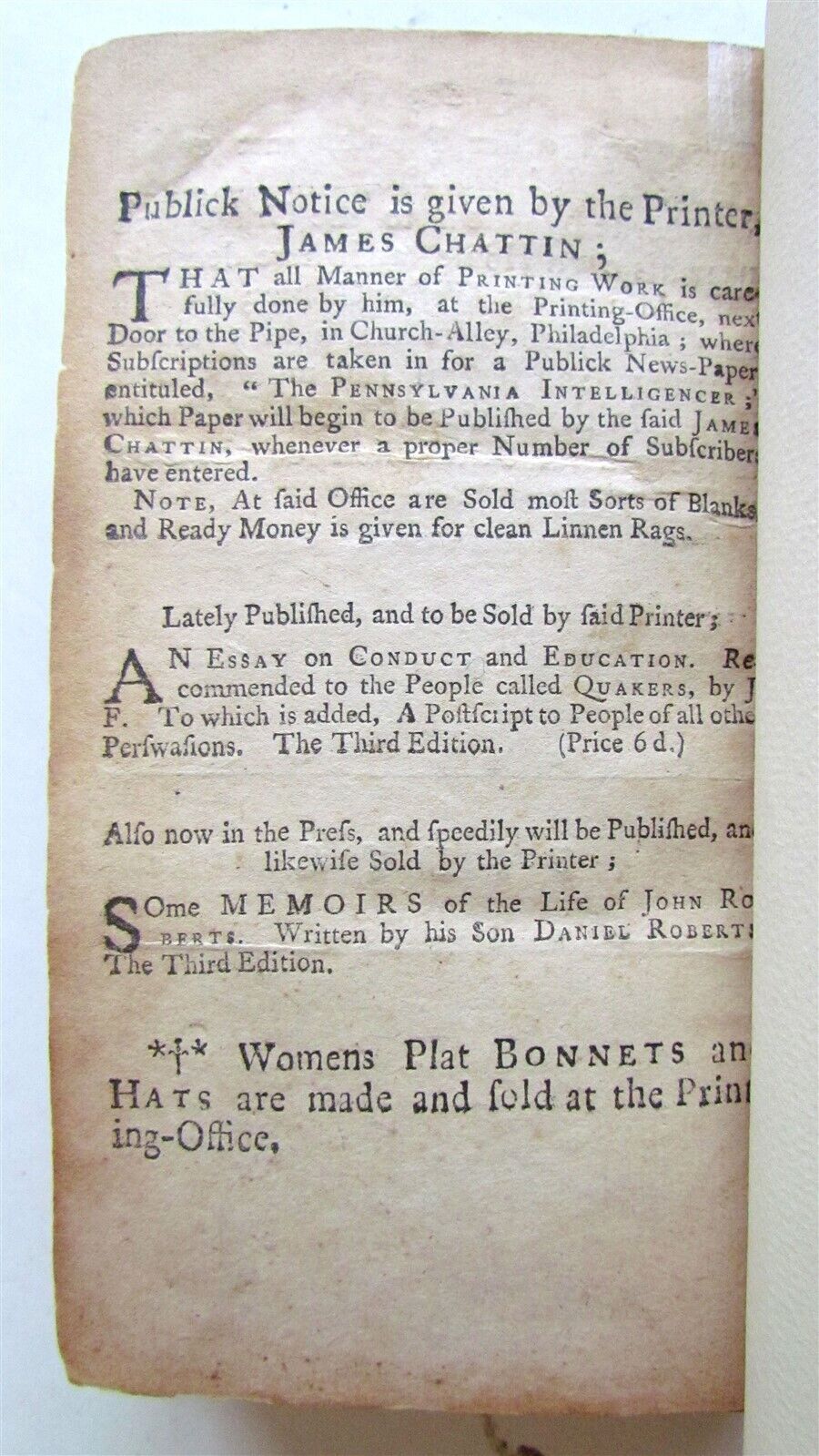 1752 Account of Exercises Services & Travels of Richard Davies antique AMERICANA