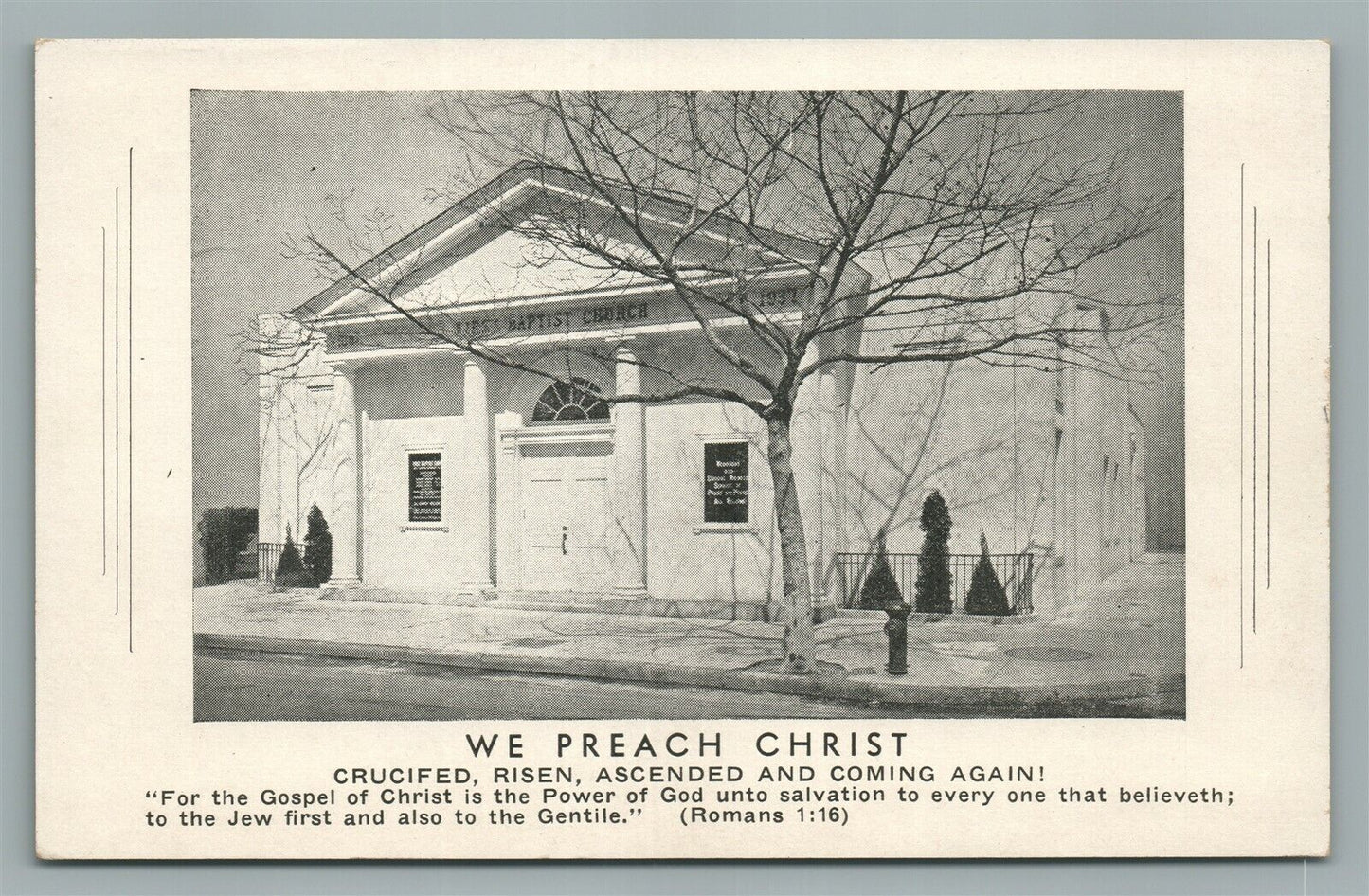 ATLANTIC CITY NJ FIRST BAPTIST CHURCH ANTIQUE POSTCARD