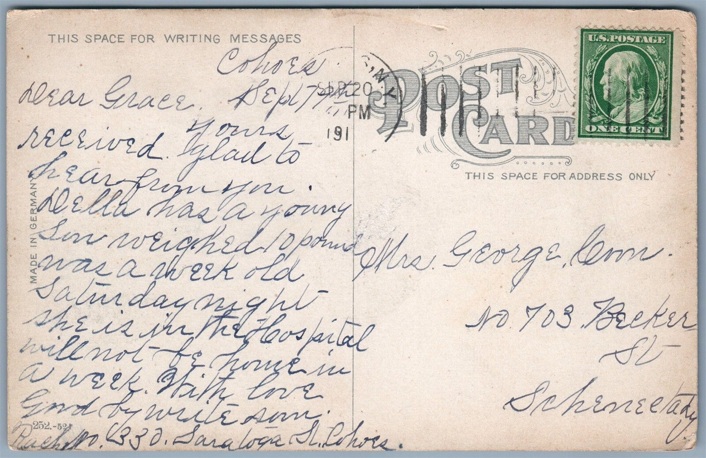 GOHOES NY SARATOGA AVENUE BRIDGE over MOHAWK RIVER 1910s ANTIQUE POSTCARD