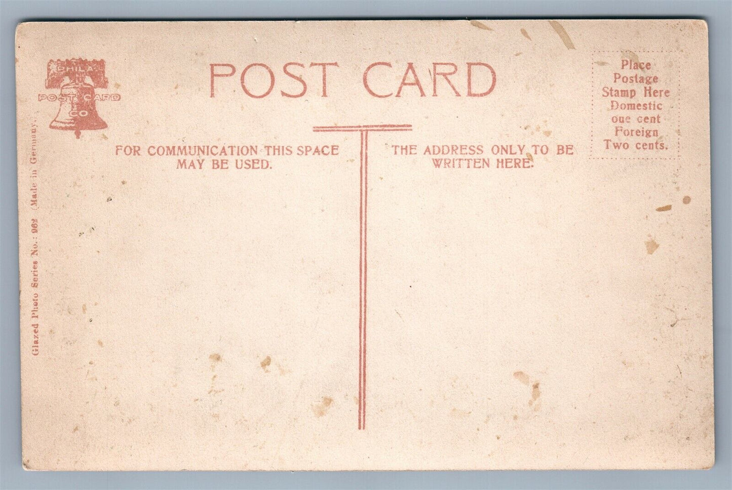 PHILADELPHIA PA FAIRMONT PARK TEDDYSCUNG STATUE AT INDIAN ROCK ANTIQUE POSTCARD